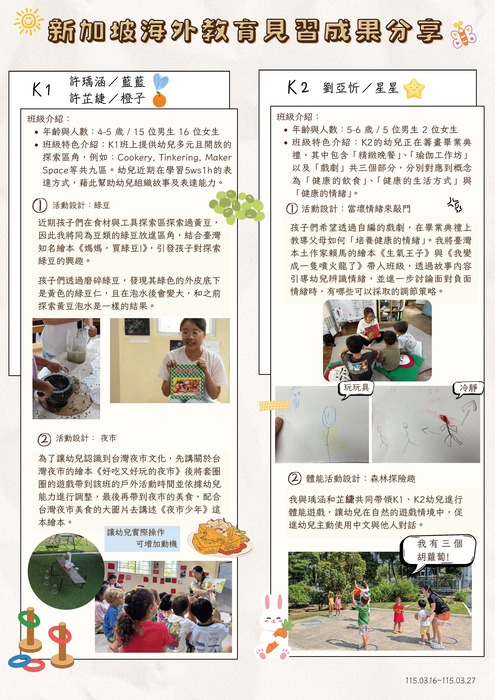 1142新加坡海外見習成果海報展(見習期間: 2026.3.14-3.29)圖片